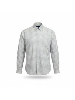 Eddie Bauer Mens Green Plaid Cotton Button-Up Shirt Casual Long Sleeve Size XL